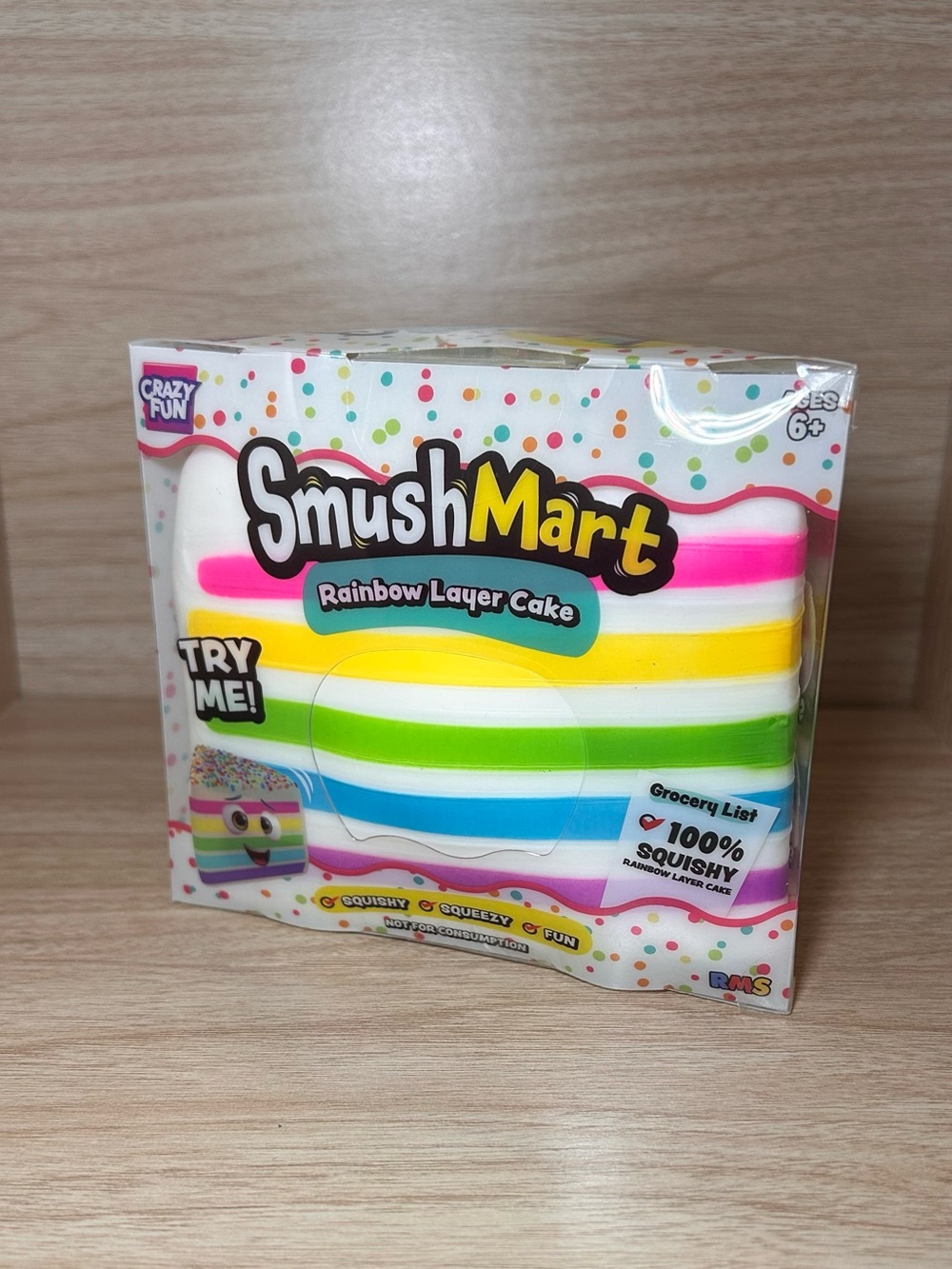 Jumbo SmushMart Rainbow Layer Cake Squishy Toy